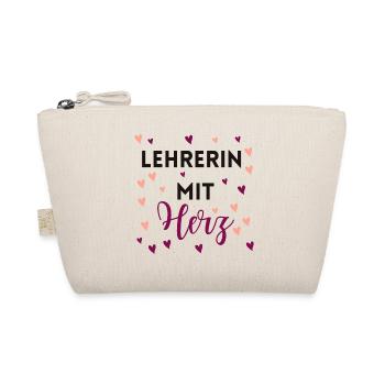 Lehrerin mit Herz - Bio-Täschchen - Natur - Vorne