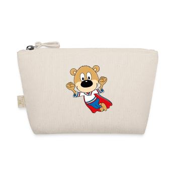 SUPERHELD - TEDDY - BÄR - KINDER - BABY - Bio-Täschchen - Natur - Vorne