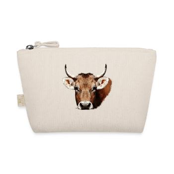 süße tierdesigns mädchen, kuh beige, rustikal - Bio-Täschchen - Natur - Vorne