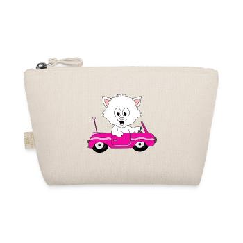 KATZE - CAT - AUTO - CAR - TIER - KIND - BABY - Bio-Täschchen - Natur - Vorne