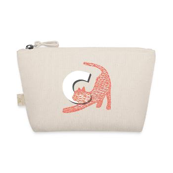 Schrift muster „Cat“, katzen Motiv - Bio-Täschchen - Natur - Vorne