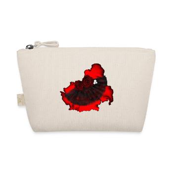 originelle Frauenmode, Fächer mit rosen - Bio-Täschchen - Natur - Vorne
