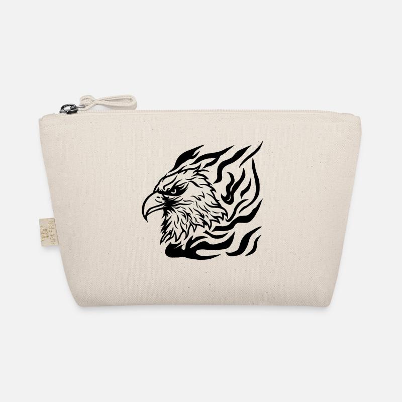 Eagle Head with Flame Tattoo Style Organic Pouch