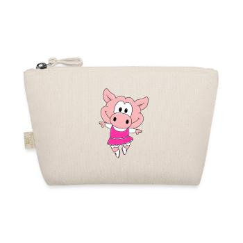 SCHWEIN - PIG - TANZEN - BALLETT - BALLERINA - FUN - Bio-Täschchen - Natur - Vorne