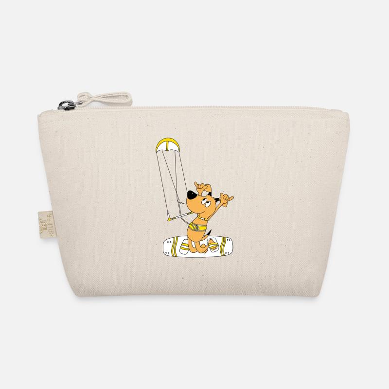 HUND - KITER - KITESURFER - KITE - KITEN - SPORT - Bio-Täschchen - Natur