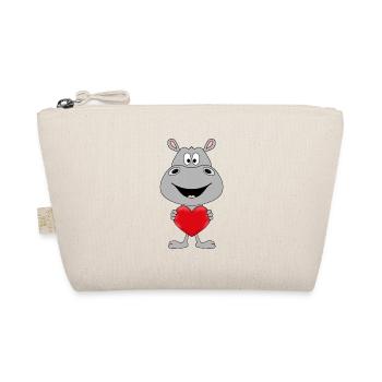 FLUSSPFERD - NILPFERD - HIPPO - HERZ - LIEBE - Bio-Täschchen - Natur - Vorne