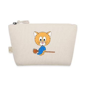 HEXE - HEXENBESEN - KATZE - TIER - KIND - BABY - Bio-Täschchen - Natur - Vorne