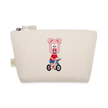 FAHRRAD - SCHWEIN - TIER - KIND - BABY - Bio-Täschchen - Natur - Vorne