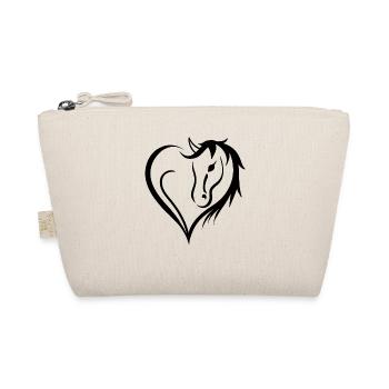 Black Heart Life Is Better With Horses Design - Bio-Täschchen - Natur - Vorne
