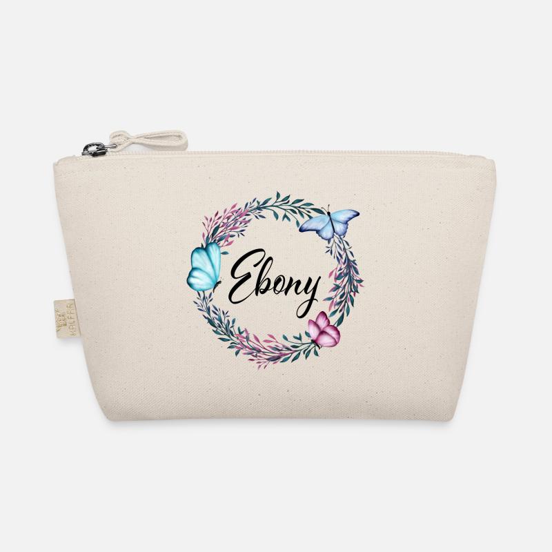 Ebony, name, lettering, flower wreath, gift Organic Pouch