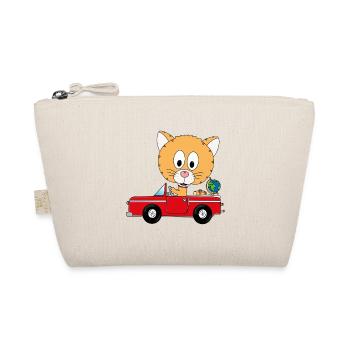 KATZE - AUTO - REISE - URLAUB - FERIEN - TIER - Bio-Täschchen - Natur - Vorne
