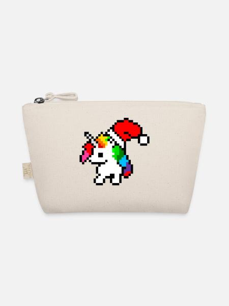 Licorne de Noël Pixel Art - Trousse biologique - nature - Devant