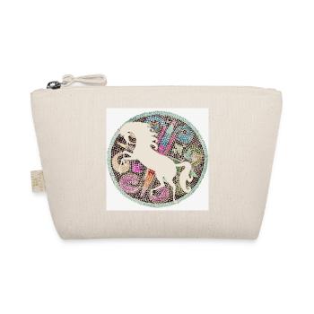 White mosaic horse - Organic Pouch - nature - Front
