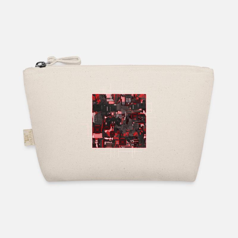 Red Stylized Motherboard Organic Pouch
