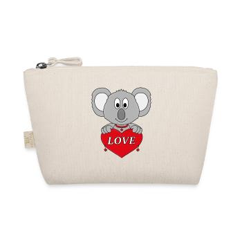 KOALA - BÄR - HERZ - LIEBE - LOVE - VERLIEBT - Bio-Täschchen - Natur - Vorne