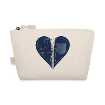 cœur sombre en jean look avec fermeture éclair - Trousse biologique - nature - Devant