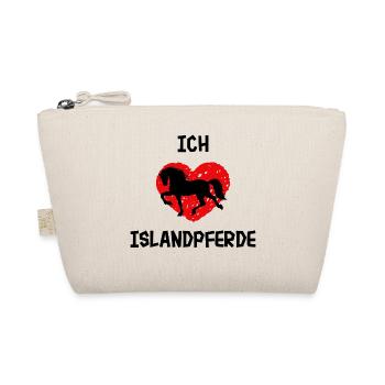 Ich Liebe Pferde Islandpferde Herz Statement - Bio-Täschchen - Natur - Vorne