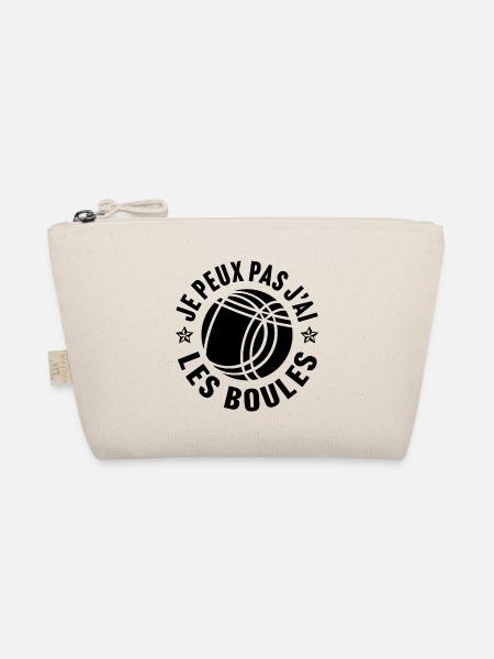 Je peux pas j'ai les boules humour de pétanque - Trousse biologique - nature - Devant