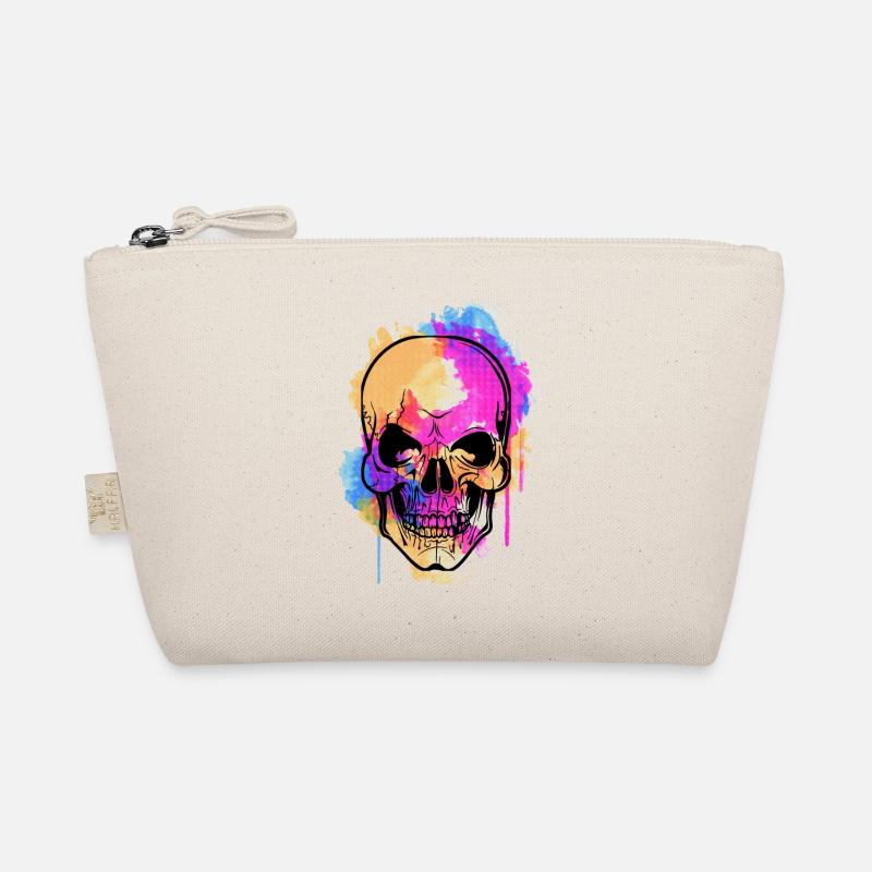 Fearful and beautiful watercolor skull design Organic Pouch