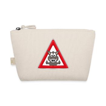 ACHTUNG WILDSCHWEIN - VERKEHRSSCHILD - AUTO - TIER - Bio-Täschchen - Natur - Vorne