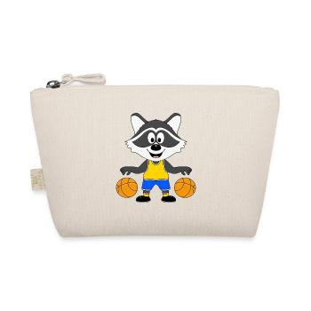 WASCHBÄR - BASKETBALL - SPORT - TIERISCH - Bio-Täschchen - Natur - Vorne