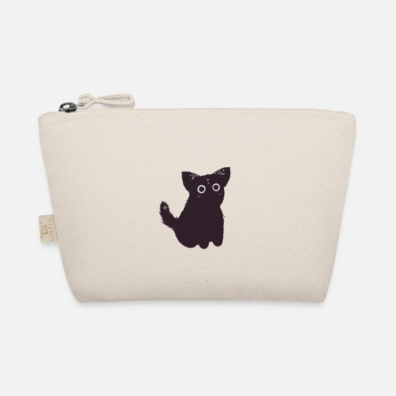 Chat noir mignon Trousse biologique