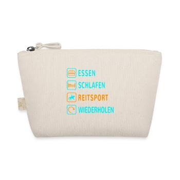 Essen. Schlafen. Reitsport. Wiederholen Design - Bio-Täschchen - Natur - Vorne