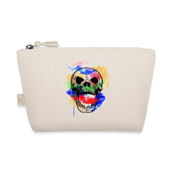 Fearful and beautiful watercolor skull design - Organic Pouch - nature - Front