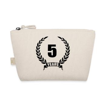 Lauwerkrans 5 years with number and banner year - Organic Pouch - nature - Front