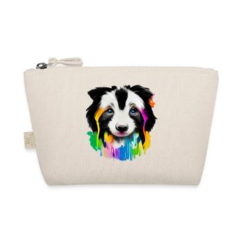 Long-haired collie puppy in color - Organic Pouch - nature - Front