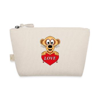 ERDMÄNNCHEN - LIEBE - LOVE - TIERISCH - VERLIEBT - Bio-Täschchen - Natur - Vorne