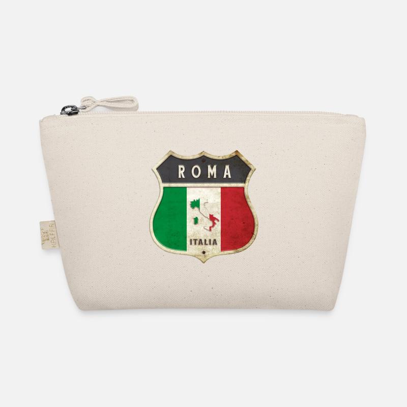 Rom Italien Wappen Flaggen Design - Bio-Täschchen - Natur