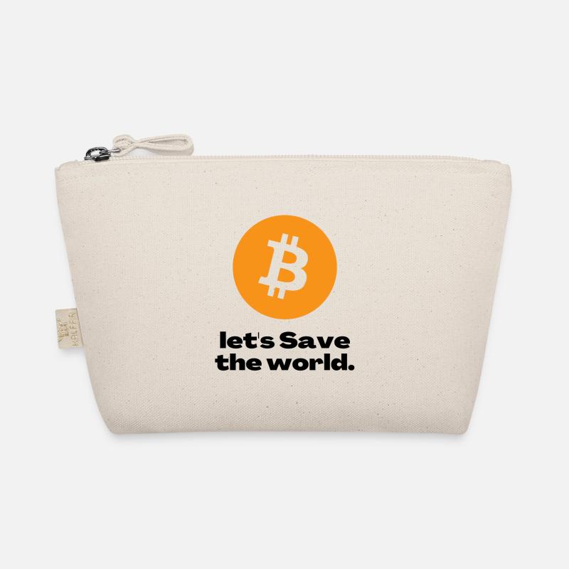 Emblème Bitcoin sur un cercle orange vif Trousse biologique