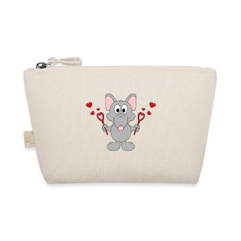 RATTE - LIEBE - LOVE - SEIFENBLASEN - TIER - Bio-Täschchen - Natur - Vorne