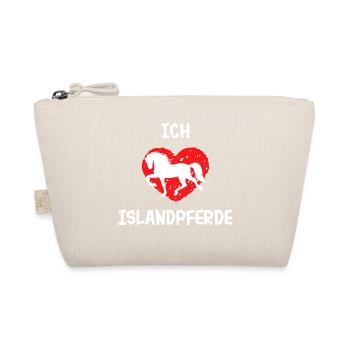Islandpferde Ich Liebe Pferde Statement Herz - Bio-Täschchen - Natur - Vorne