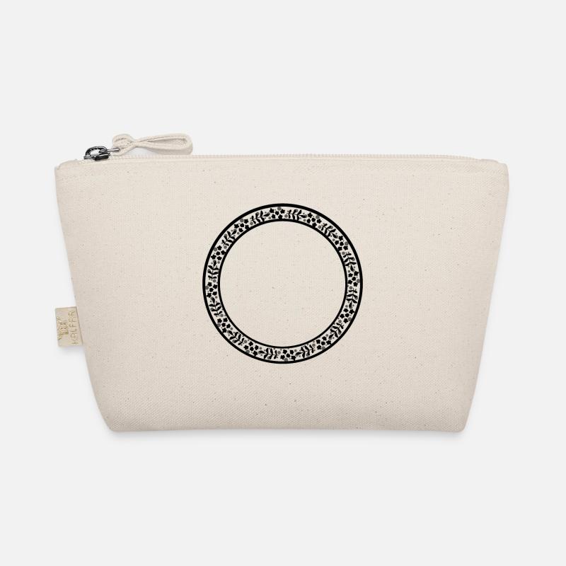 Round frame with floral decoration circle Organic Pouch