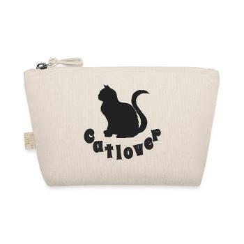 Catlover, Silhouette, Typographie, Samtpfote - Bio-Täschchen - Natur - Vorne