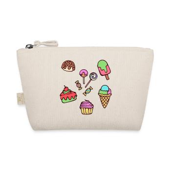 Eis Lecker Süßigkeiten Naschkatzen Bonbon Cupcake - Bio-Täschchen - Natur - Vorne