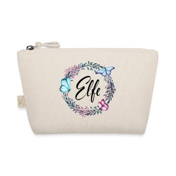 Elfe, name, lettering, flower wreath, gift - Organic Pouch - nature - Front