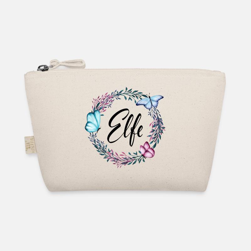 Elfe, nom, lettrage, couronne de fleurs, cadeau Trousse biologique
