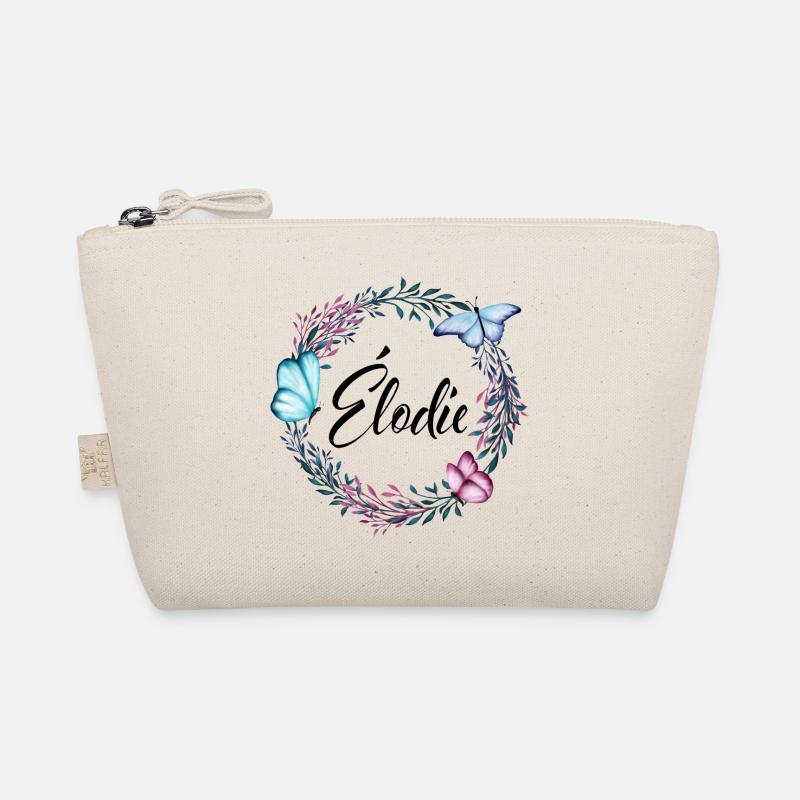 Élodie, nom, lettrage, couronne de fleurs, cadeau Trousse biologique