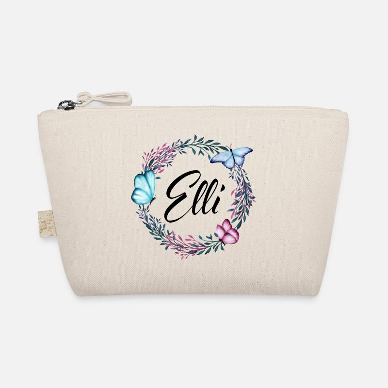 Elli, nom, lettrage, couronne de fleurs, cadeau Trousse biologique