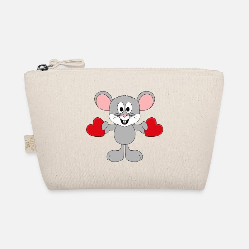 MAUS - HERZEN - LIEBE - LOVE - TIERLIEB - TIER - Bio-Täschchen - Natur