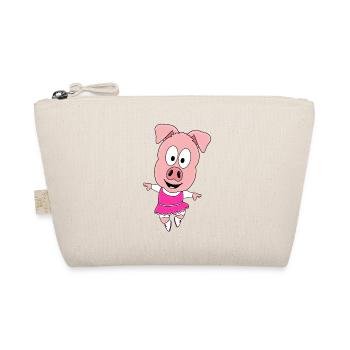 SCHWEIN - TANZEN - TÄNZERIN - BALLETT - BALLERINA - Bio-Täschchen - Natur - Vorne