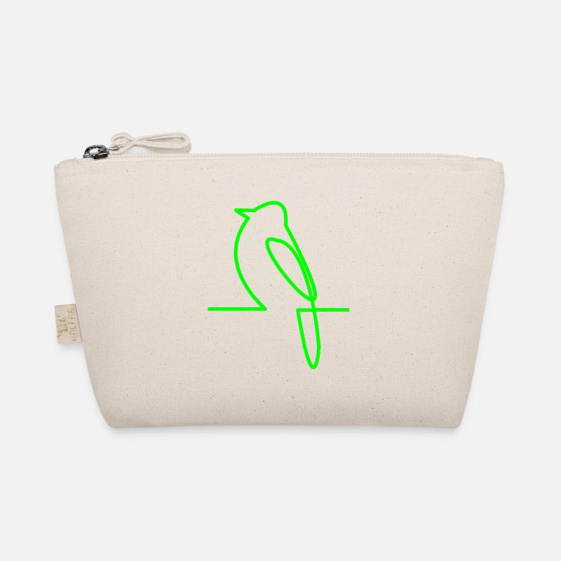 Leuchtender Vogel Linienkunst - Bio-Täschchen - Natur