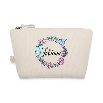 Fabienne, nom, lettrage, couronne de fleurs cadeau - Trousse biologique - nature - Devant