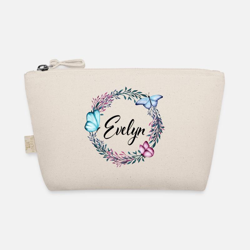 Evelyn, nom, lettrage, couronne de fleurs, cadeau Trousse biologique