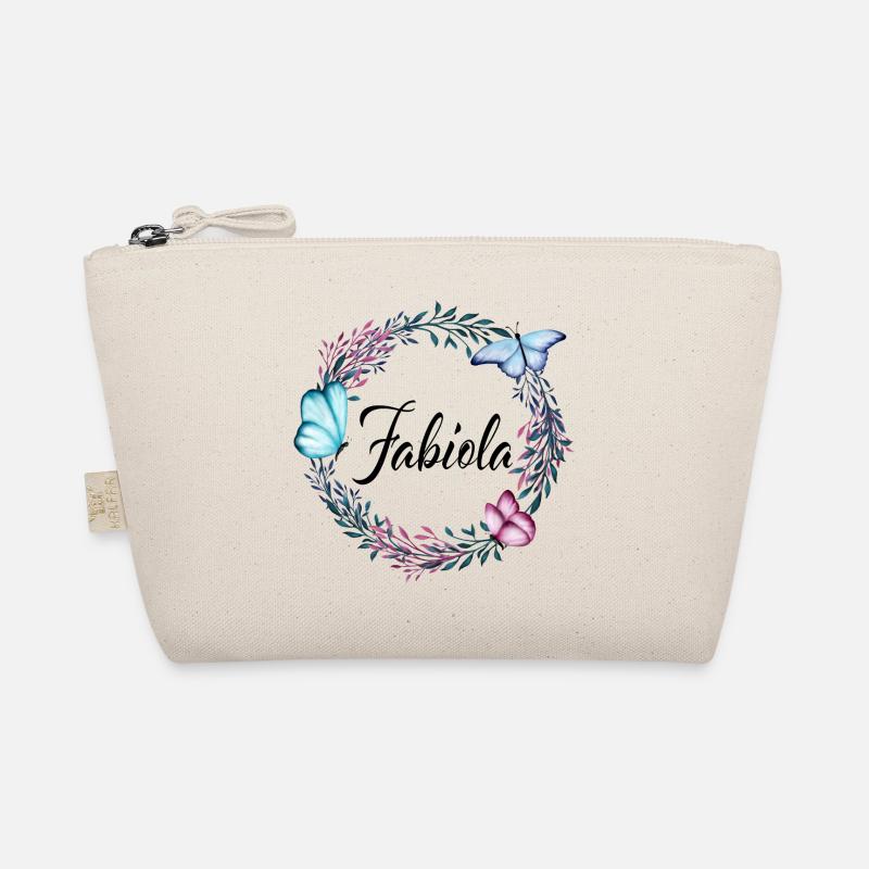 Fabiola, nom, lettrage, couronne de fleurs, cadeau Trousse biologique