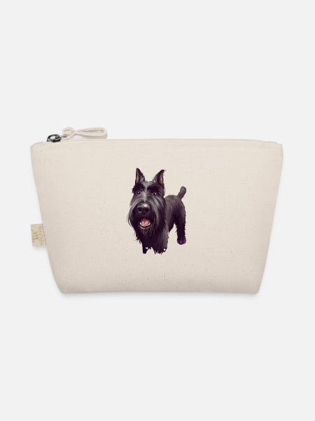 Mittelschnauze Standard Schnauzer Hund Illustration - Bio-Täschchen - Natur - Vorne