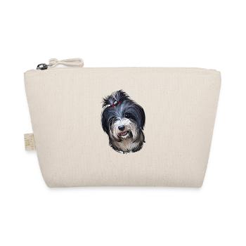 Tibet Terrier Hund Aquarell Skizze Illustration - Bio-Täschchen - Natur - Vorne